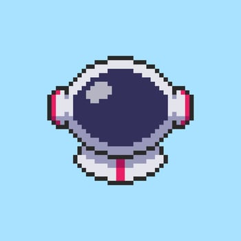 Pixel art Astronaut Helmet game asset design vector