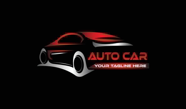 Red car logo design vector