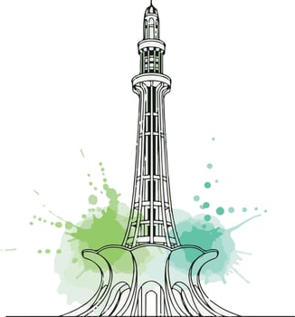Minar-e-Pakistan for 14th august vector