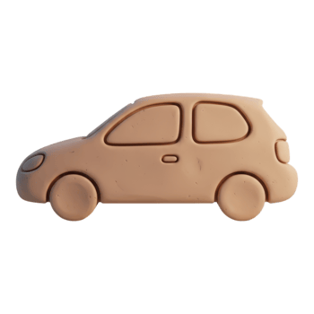 Clay car isolated on transparent background png