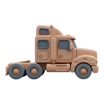Semi truck, isolated on transparent background png