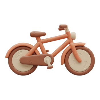 Orange bicycle isolated on transparent background png