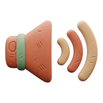 3d render of a speaker icon with sound waves isolated on transparent background png