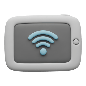 Wifi signal icon on a tablet screen, isolated on transparent background png