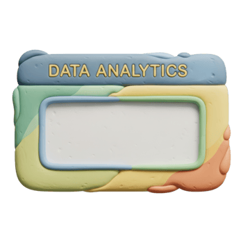 Data analytics concept with colorful frame and blank space for text isolated on transparent background png