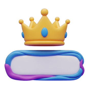 Golden crown with blue jewels isolated on transparent background png