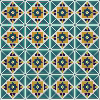 Colorful geometric tile pattern design vector