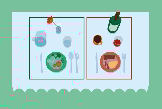 Illustration the right food vector