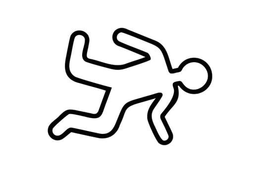 Crime Scene Body Outline Line Icon vector