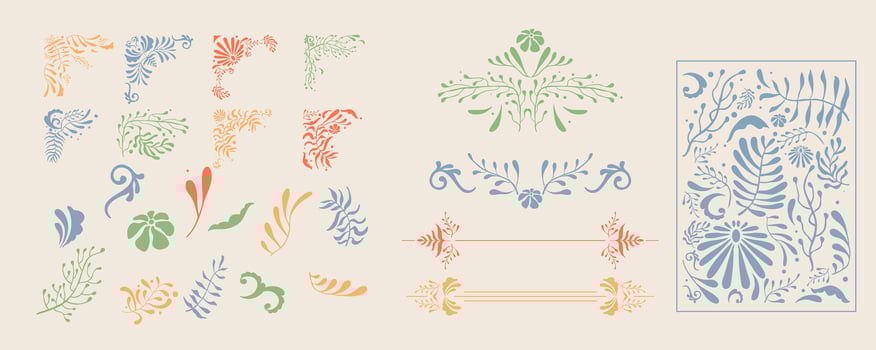 Vintage divider and border in nouveau line style object element for wedding, classic invitation vector