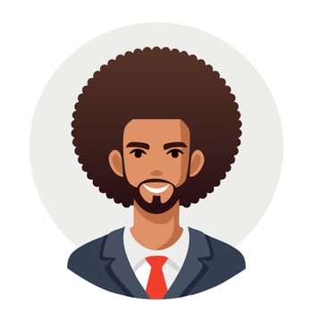 An avatar of a man with an afro hair style vector