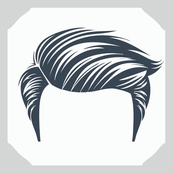 A man's hair cut in a square frame vector