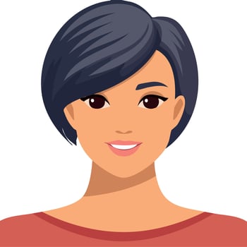 A woman with short hair and a smile vector