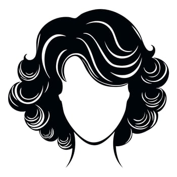 A woman's face with curly hair vector