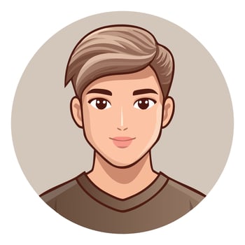 A man with a brown shirt and brown hair vector