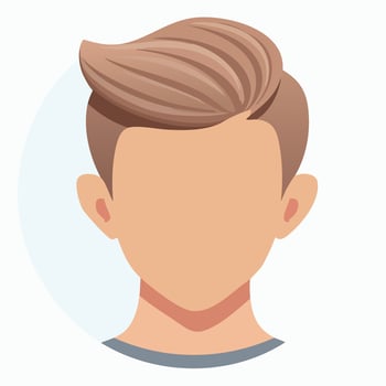 A man's face with a short hair cut vector