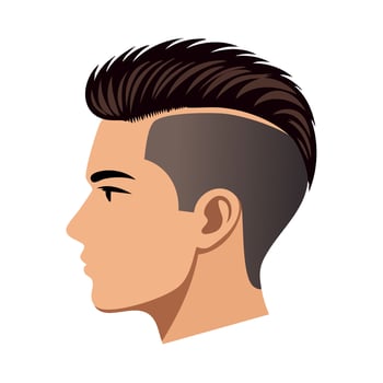 A man's head with a mohawk haircut vector