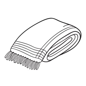 A varsity scarf folded neatly in hand drawn sketch style vector