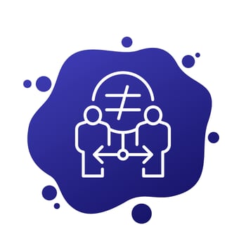 discrimination and inequality line icon, vector