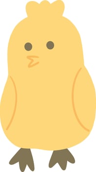 A big yellow cartoon chicken standing upright vector
