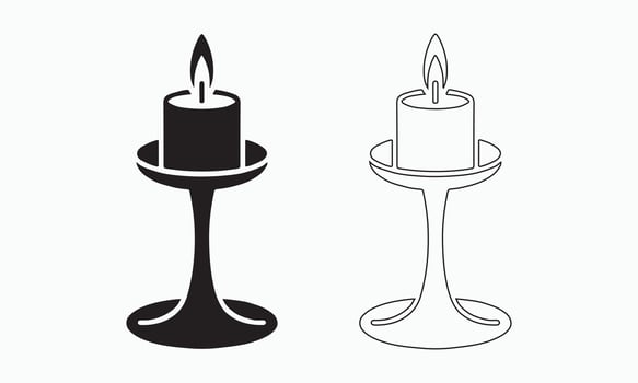 Simple Candle Holder Illustration for Design set vector