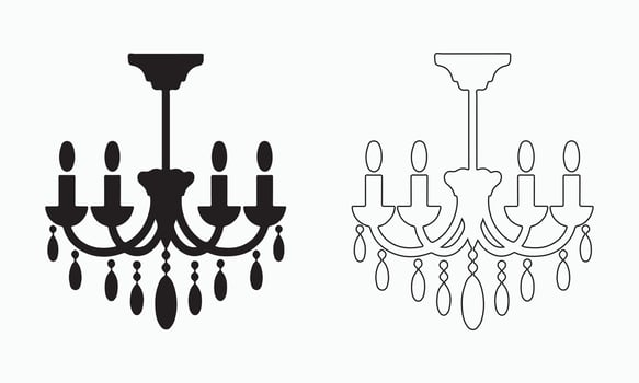 Chandelier Illustration icons vector