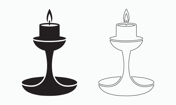 Simple Candle Holder Illustration for Design vector