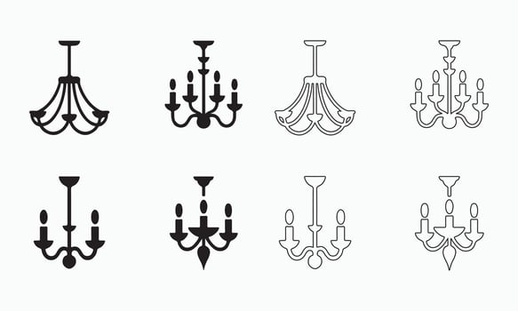 Various Chandelier Designs editable vector