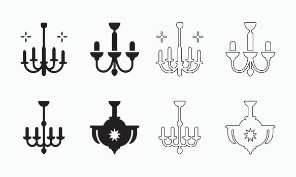Illustration of Various Chandelier Designs set vector
