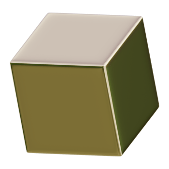 3D Illustration of golden metalic cube png