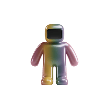 Colorful Abstract Robot Figure. Futuristic Design And Technology Concept Isolated On Transparent Background png