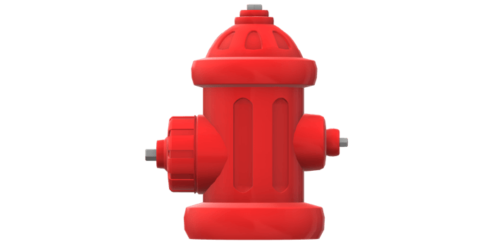 3d fire hydrant render on transparent background png