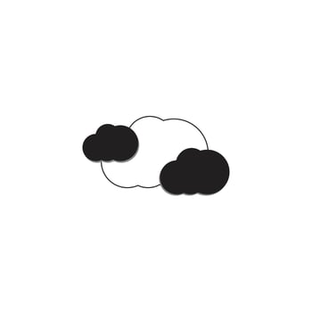 Black and white cloud icon stack design vector
