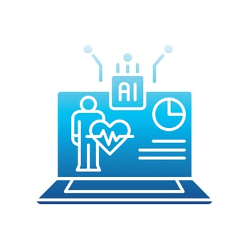AI analysis of symptoms color flat icon for digital and print projects. vector