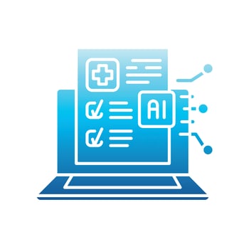 AI generation medical reports color flat icon for digital and print projects. vector