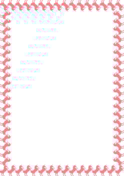 Unicorn childish frame. Magic unicorn horse template for your text vector