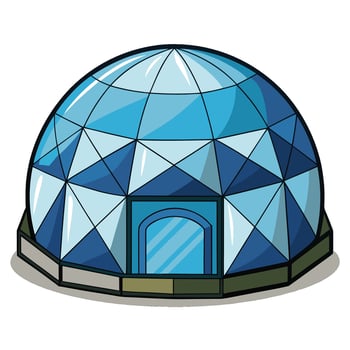 An ice dome with a door and windows vector