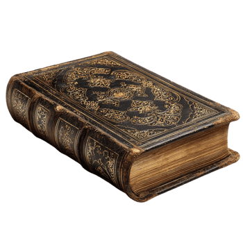 Old Book with Gold and Black Patterns png