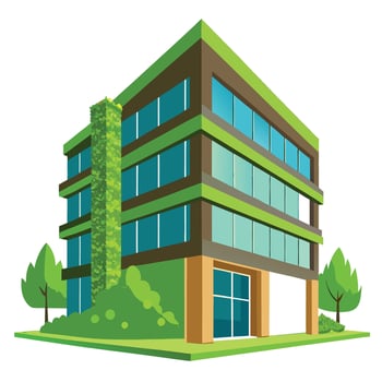 An illustration of a modern office building vector