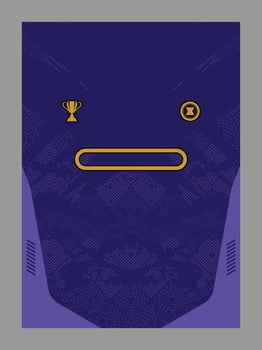 Purple Geometric Composition with Trophy and Badge vector
