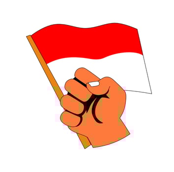 Cartoon Indonesia Independence Day Simple Logo Design Icon Digital vector