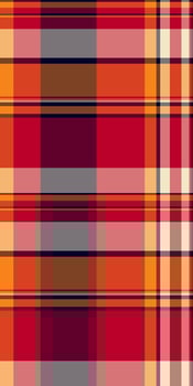 Dining room check seamless, kind fabric plaid texture. Internet background pattern tartan textile in red and orange colors. vector