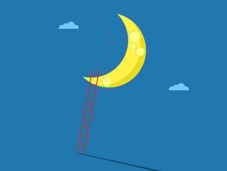 stairway to the moon in the distant sky vector