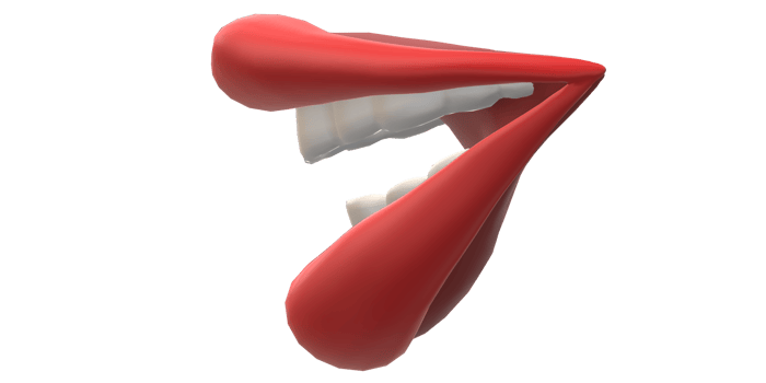 3D RedSmiling lips side view png