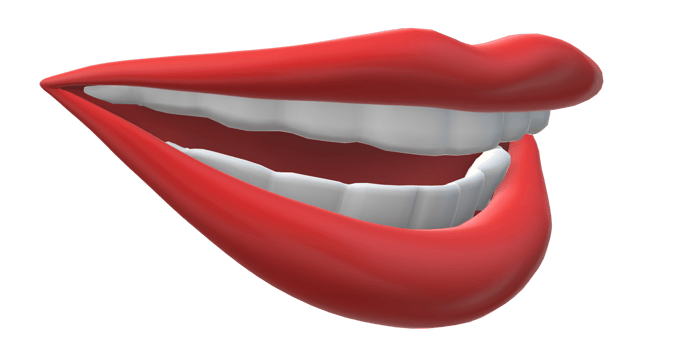 Female lips 3d render smile transparent png