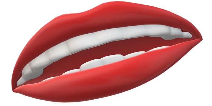 3d render smiling lips transparent background png