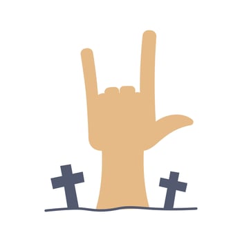 Zombie Hand Icon, Scary Undead Arm Rising from the Grave , Icon Flat Style vector