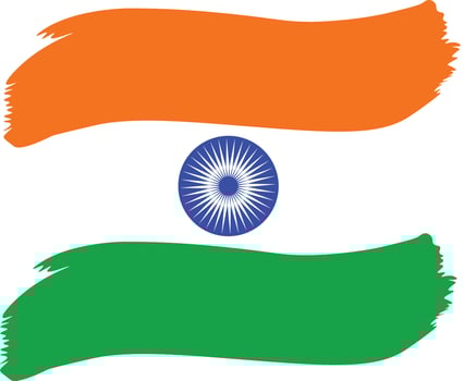 Brush stroke flag of India illustration transparent background vector