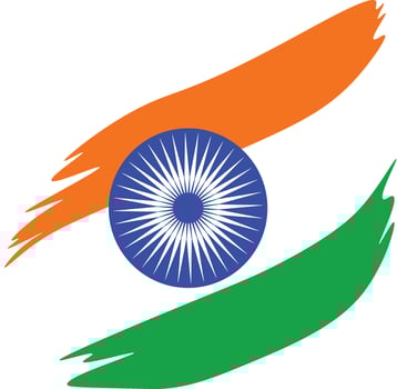 Indian Flag icon illustration art with transparent background vector