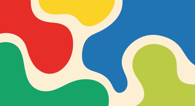 Vibrant organic shapes overlap creating a colorful abstract background vector